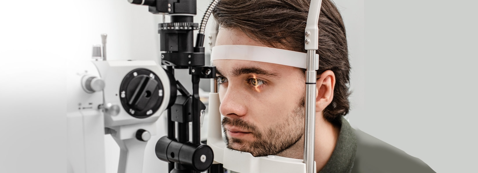 young man during eye exam in Hilliard